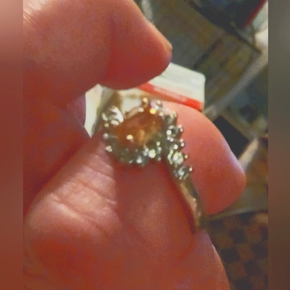 Citrine and diamond ring